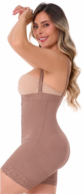 Faja short Tiro Alto c/ breteles semi reloj arena #FC304 - Compresión Fuerte
