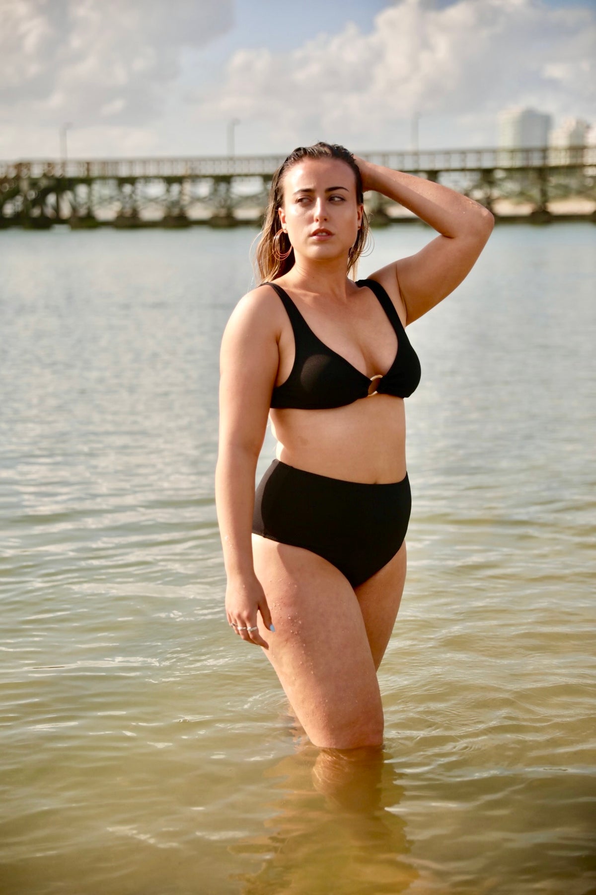 Bikini Pía Negra Argolla