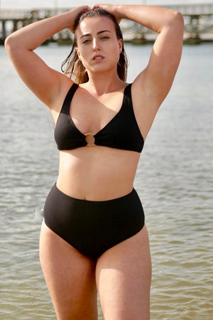 Bikini Pía Negra Argolla